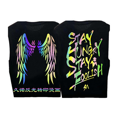 Colorful reflective hot stamping clothing label free proofing图片15