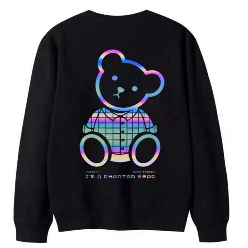 T-shirt advertising shirt reflective hot stamping bear customization