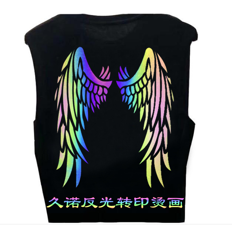 Clothing heat transfer printing colorful popular wings washable