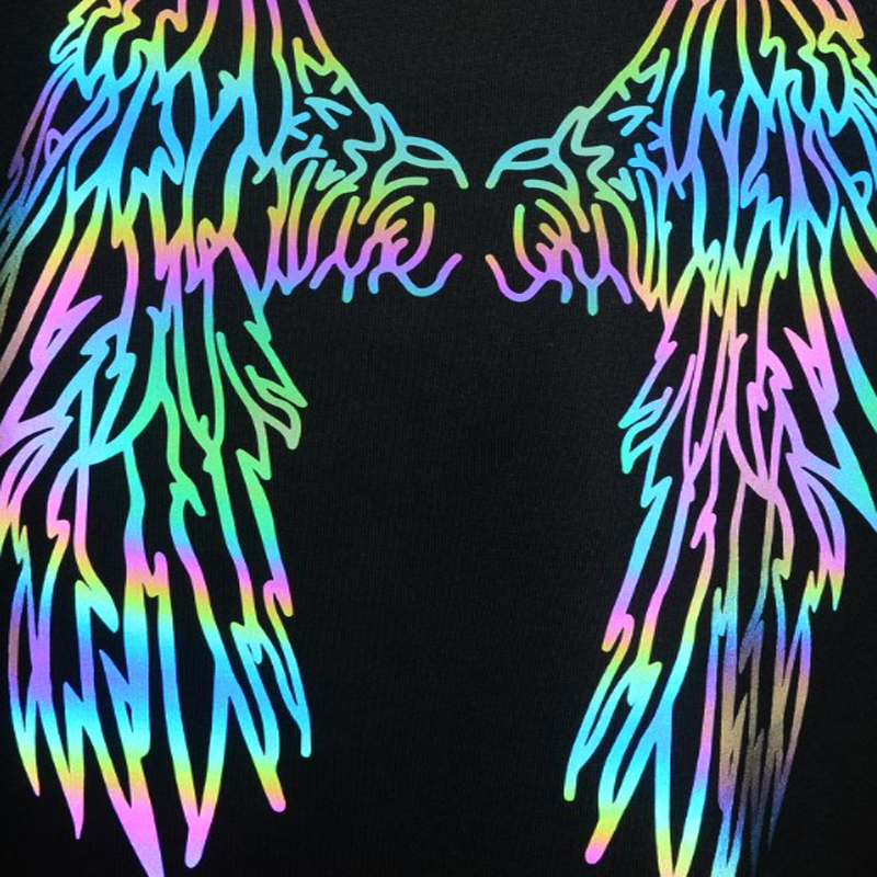 Custom clothing anti cursor colorful logo hot stamping magic color heat transfer label图片4