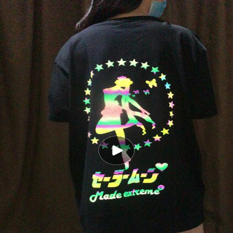 Custom clothing anti cursor colorful logo hot stamping magic color heat transfer label图片2