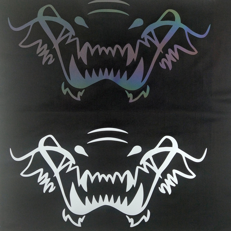 Reflective hot stamping skull with magic color heat transfer label图片4