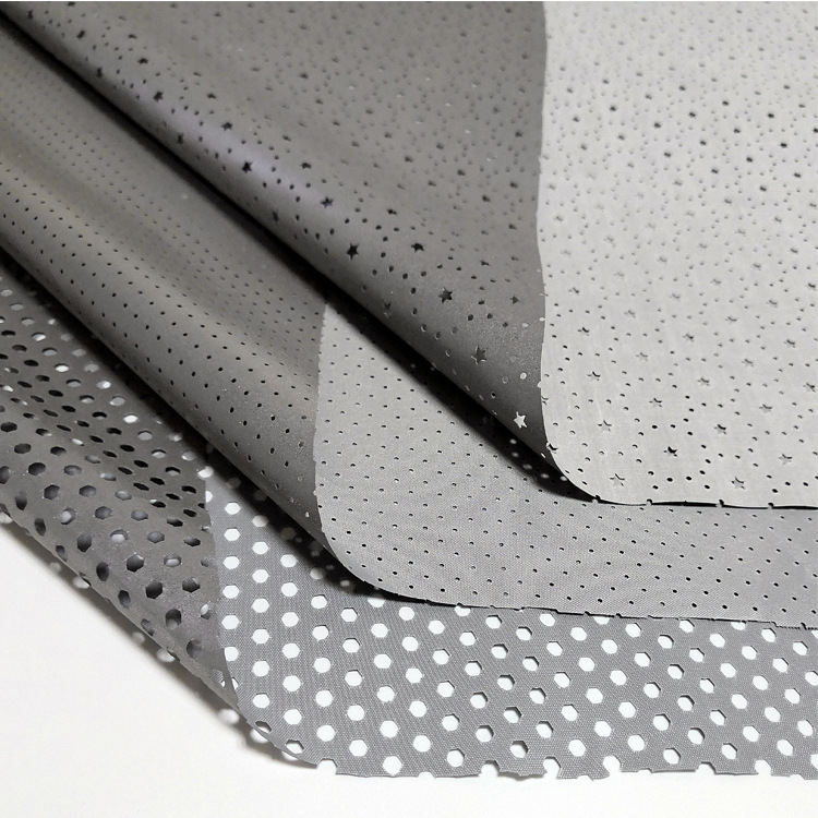 Perforating and hollowing out of reflective cloth bright silver bright reflective material punching pattern图片4