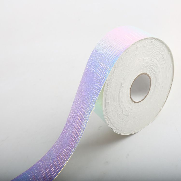 Laser magic color reflective PU leather