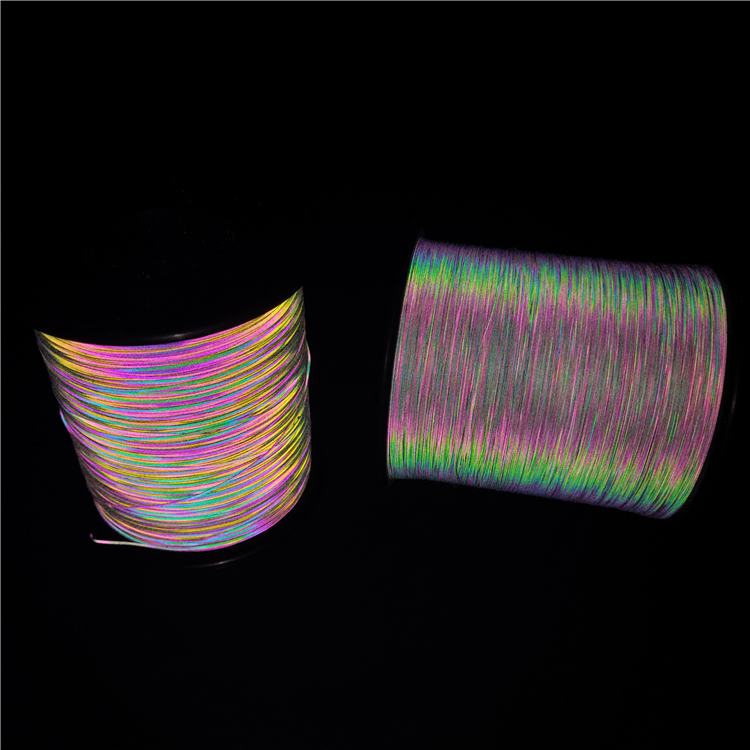 Colorful single / double-sided reflective cloth silk shoes, hats and gloves knitted thread图片4