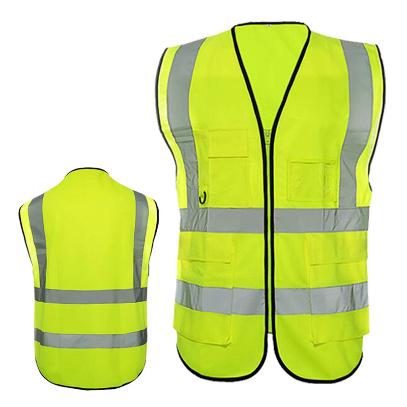 Reflective vest road construction safety suit