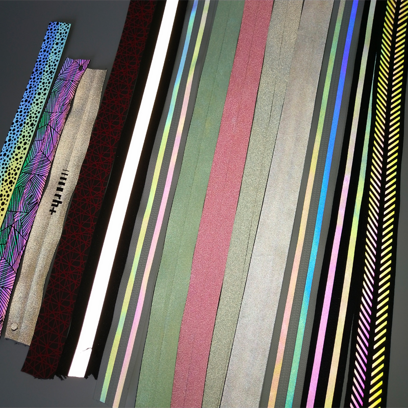 Custom colorful reflective zipper reflective graphic