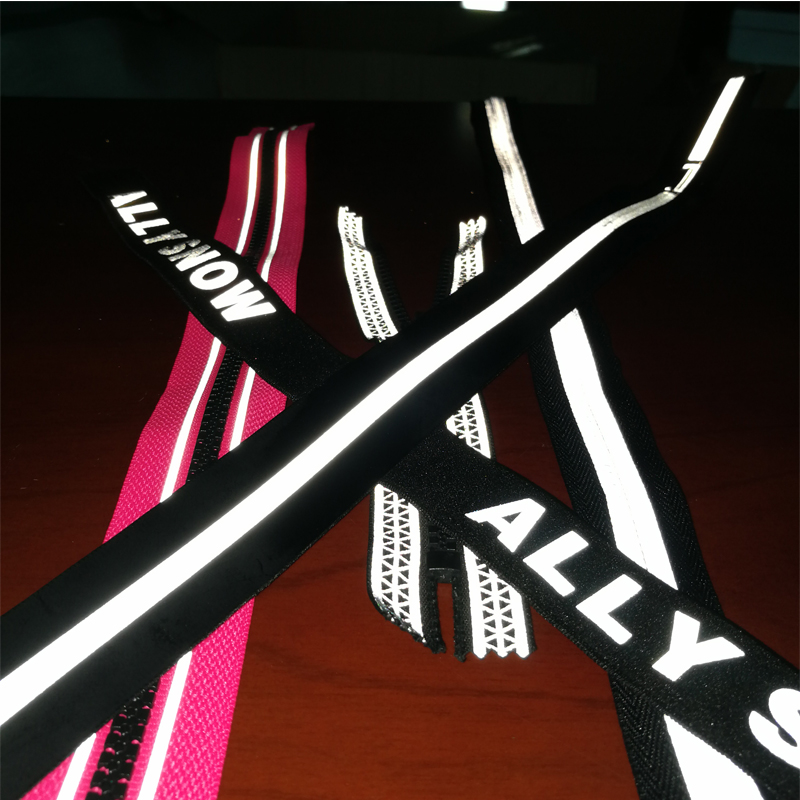 Custom colorful reflective zipper reflective graphic图片4