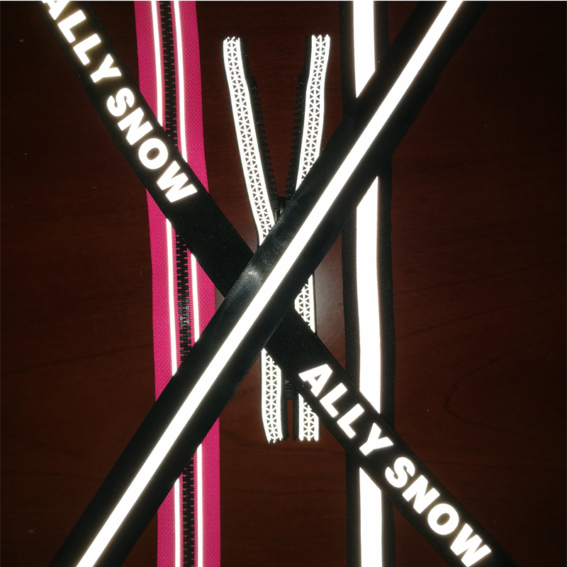 Custom colorful reflective zipper reflective graphic图片5
