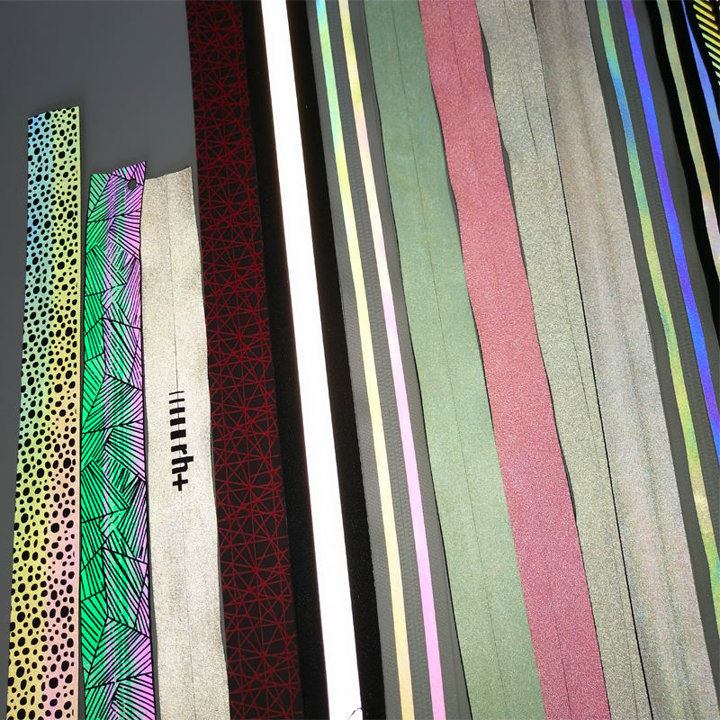 Printed reflective zipper, bright silver and colorful reflective