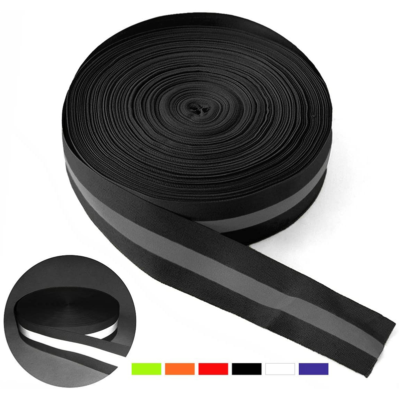 5cm polyester reflective webbing (fluorescent orange red black)图片2