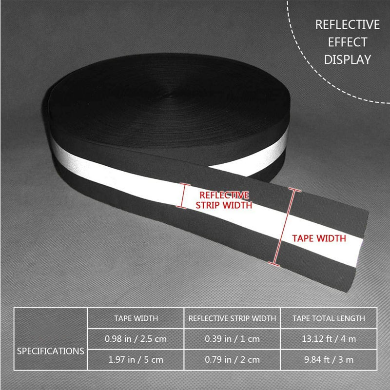 5cm polyester reflective webbing (fluorescent orange red black)图片4