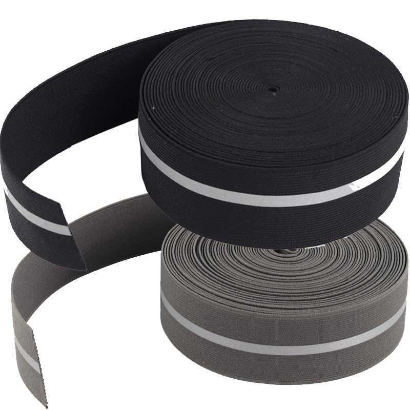 Bright silver reflective elastic belt luggage sports bag