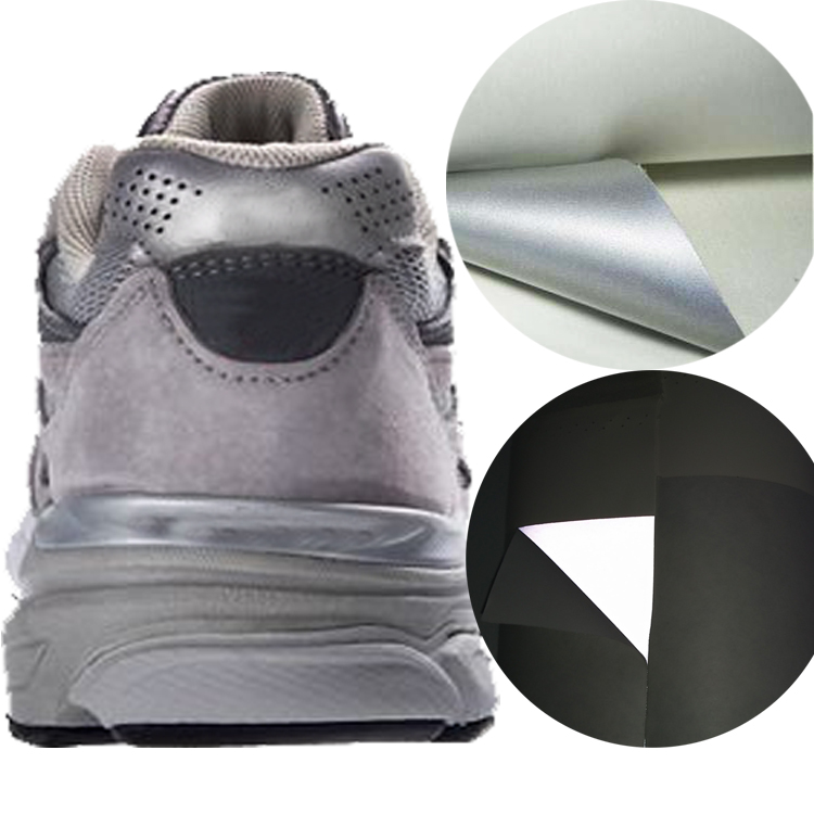 Reflective PU leather 0.8mm thick near cloth bottom图片2